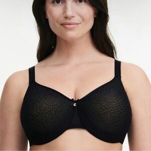 Chantelle C Magnifique Black C18910 Women's Full Coverage Lace Bra 32 DDDD
